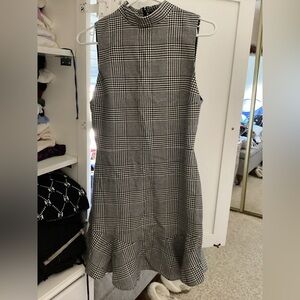 Alice + Olivia Black and White Plaid Mini Dress